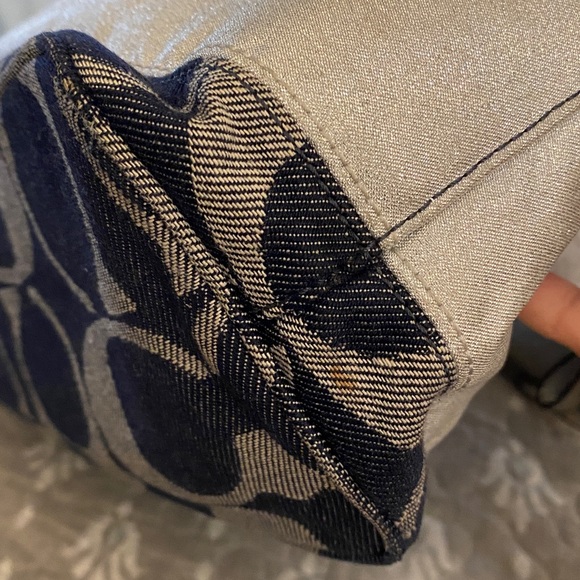 Coach Denim Navy and Silver Shoulder with Signature Monogram. Holiday Sale - Picture 14 of 15